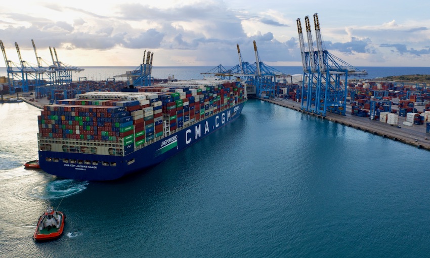 Maiden call in Malta by CMA CGM Jacques Saade