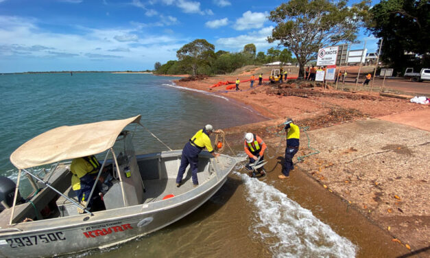 Oil spill response skills tested at Weipa