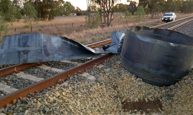 Safety warning after train hits steel coil