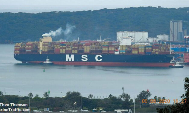 Another large containership hits trouble in heavy weather
