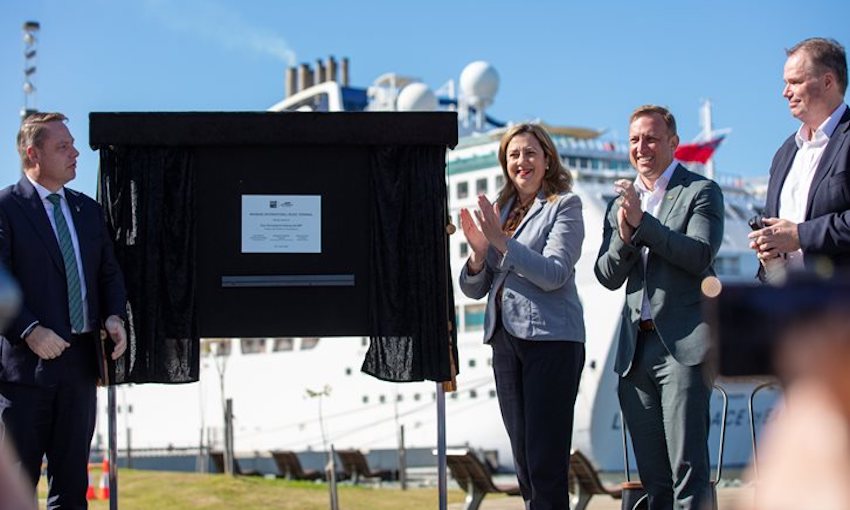 Brisbane International Cruise Terminal officially opens with arrival of Pacific Explorer