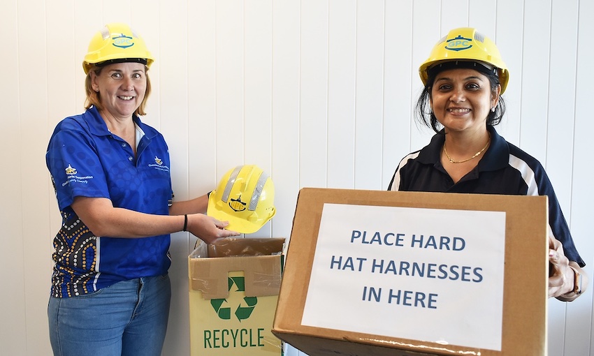 Gladstone Ports recycling scheme keeps hard hats out of landfill