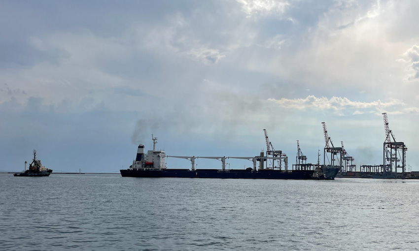 First ship carrying grain out of Ukraine departs Port of Odesa