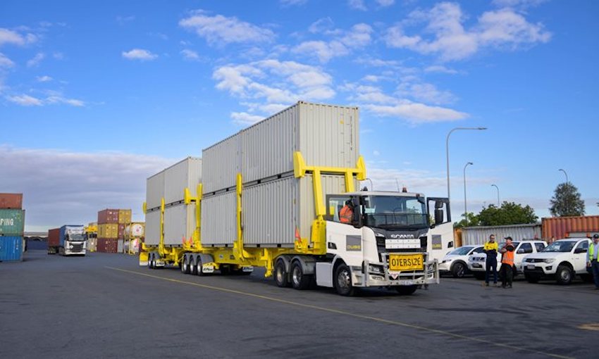 Qube trials double stacked container vehicle at port