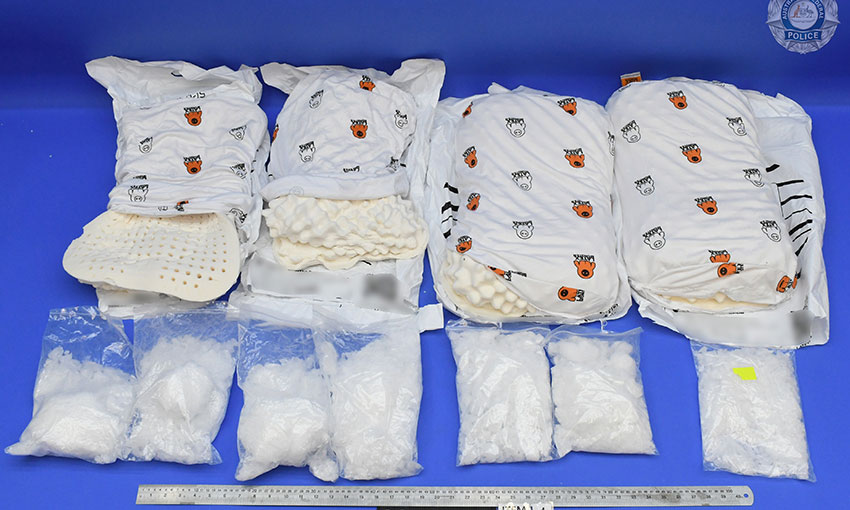 Three jailed over 99kg shipping container meth smuggling